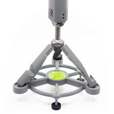 Claire's Prints MLM2Pro stand with an oversized bubble level for precise alignment.