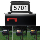 CLAONER solar address sign topper lit at night for clear outdoor visibility