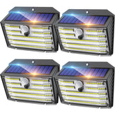 CLAONER solar lights outdoor four-pack front view for secure lighting