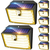 CLAONER solar motion light with 126 LEDs front view for yard security