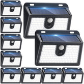 CLAONER solar motion sensor outdoor light brightens walkways for safe entry