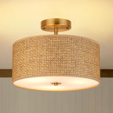 CLARSYNE woven rattan drum shade for warm ambient lighting in any room