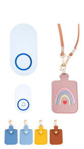 Classroom Doorbell Pink front view showcases sleek, teacher-friendly design.