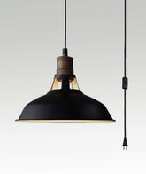 CLAXY industrial barn pendant light with black shade adds a bold focal point to kitchens