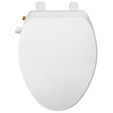 Clirass elongated bidet seat with brass inlet for reliable water supply.