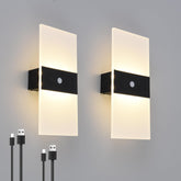 Clnutrieve rechargeable wall sconces 2 pack installed on wall for ambient hallway lighting