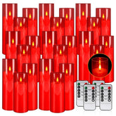 CLTNIKET red acrylic flameless candle with remote creates elegant table ambience safely.