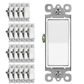 CML Hardware 3-Way Decorator Paddle Switch in white offers flexible single-pole and three-way control.