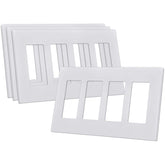 CML Hardware 4-gang screwless wall plate in white four-pack for a clean, modern installation