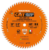 CMT ORANGE TOOLS Cabinetshop blade 10in 60T teeth for clean, splinter-free cuts in wood
