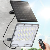 CNOIJUTS 200W solar flood light with remote for bright outdoor illumination and control