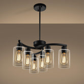 CNRATYE 6-light modern farmhouse chandelier enhances a contemporary dining room.