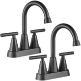 Cobbe faucet with 360° swivel spout for easier cleaning reach.