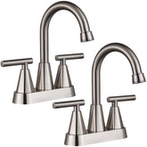 Cobbe brushed nickel 4-inch faucet with a 3-hole setup for an easy bathroom upgrade