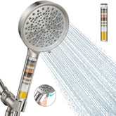 Cobbe handheld filtered shower head for flexible use and cleaner water.