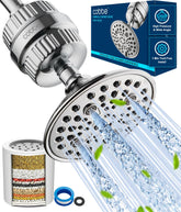 Cobbe filtered shower head with six settings for versatility