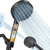 Cobbe filtered shower head handheld in black delivers high-pressure spray and chlorine reduction
