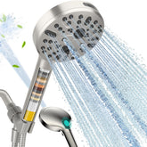 Cobbe Handheld Shower Head with Filter 16-Stage removes chlorine for a cleaner shower