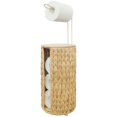 Coeusy four-roll capacity toilet paper holder for organized bathroom storage.
