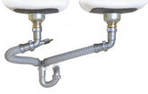Coflex Snappy Trap DK-110 double bowl drain kit streamlines installation for universal kitchen sinks.