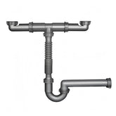 COLDDD expandable P-trap for dual sinks with flexible connection