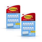 Command small clear wire hook 20-count package ready for clutter-free organization.