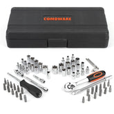 COMOWARE 69pcs small socket set with quick-release ratchet ideal for tight spaces