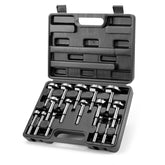 COMOWARE Forstner bits 16pc kit for clean, flat-bottom holes.