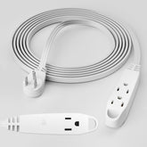 Conable 3-outlet flat extension cord, 50 ft, space-saving power solution for desks