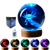 Conalisk axolotl crystal ball with 3D laser engraving for lifelike detail.