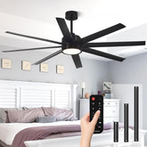 Conciseer 65-inch ceiling fan with light front view for large living spaces