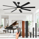 Conciseer modern 72-inch ceiling fan with light and remote for large spaces.