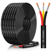 CONEPY 18 AWG 3-conductor wire close-up shows tinned copper strands for steady power.