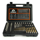 Coobeast 49Pcs bolt extractor kit laid out for efficiency in quick nut removal