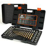 Coobeast 62Pcs screw extractor set with left-hand drill bits for tough bolts.