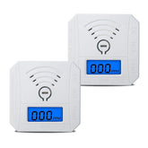 COOKSS carbon monoxide detector 2-pack with LCD display for home safety.
