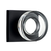 Coolnews matte black glass door knob, front view with crystal accents.