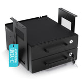 COREMINDED under-desk drawer slide-out with matte black finish offers durable storage for busy desks.