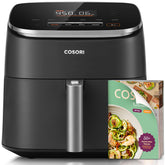 Cosori TurboBlaze basket with ceramic coating for easy cleaning and even browning.