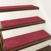 COSY HOMEER edging stair tread in red with non-slip backing for stable steps