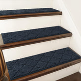 COSY HOMEER edging stair tread with non-slip backing on wood stairs for pets.