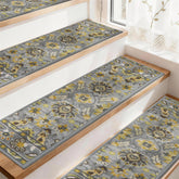 COSY HOMEER stair treads on wooden stairs provide warm comfort and reliable grip.