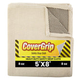 CoverGrip 8 oz safety drop cloth lays flat to protect surfaces