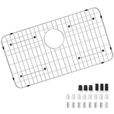 Cowherding sink grid shows 26-1/16 by 14-1/16 dimensions for single-bowl sinks.