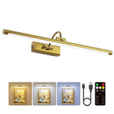 Craftersmark 24in brass picture light front view with durable metal finish for artwork