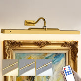 Craftersmark 24-inch brass picture light highlighting artwork with even illumination.