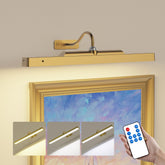 Craftersmark brass wireless picture light front view highlighting even illumination for artwork