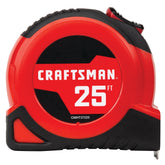 Craftsman 25ft tape measure with fraction markings improves reading speed on site.