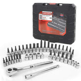 Craftsman 42-piece hex and Torx set with quick-release ratchet for fast turning.