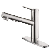 CREA kitchen faucet pull-out brushed nickel for versatile cleaning.